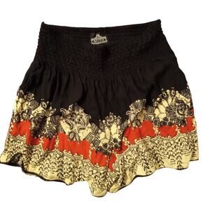 Angie | Boho Float Elastic Waist High Waisted Rayon Pull on Shorts SZ M